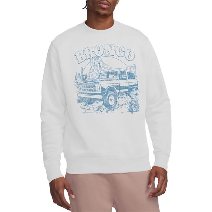 Ford Men's White Bronco Desert Blue Mono Sweatshirt in Size 2XL, Sports Direct