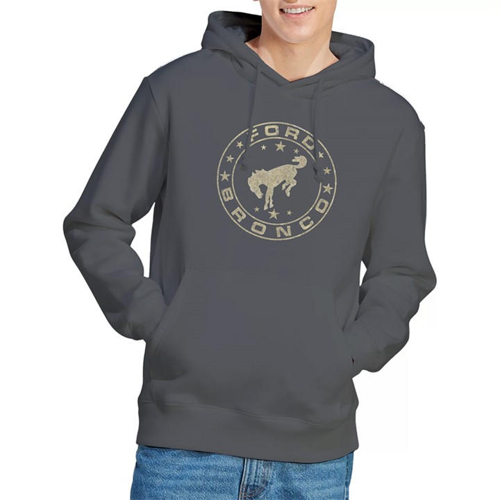 Ford Men's Grey Bronco Vintage Star Bronco Hoodie Charcoal in Size 2XL, Sports Direct