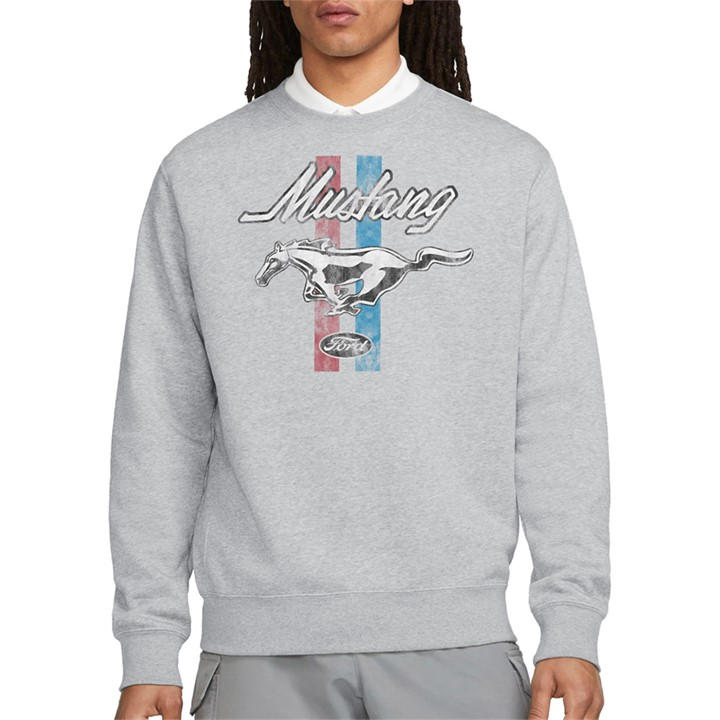 Ford Men's Grey Mustang Stripes Sweatshirt Athletic Heather in Size 2XL, Sports Direct