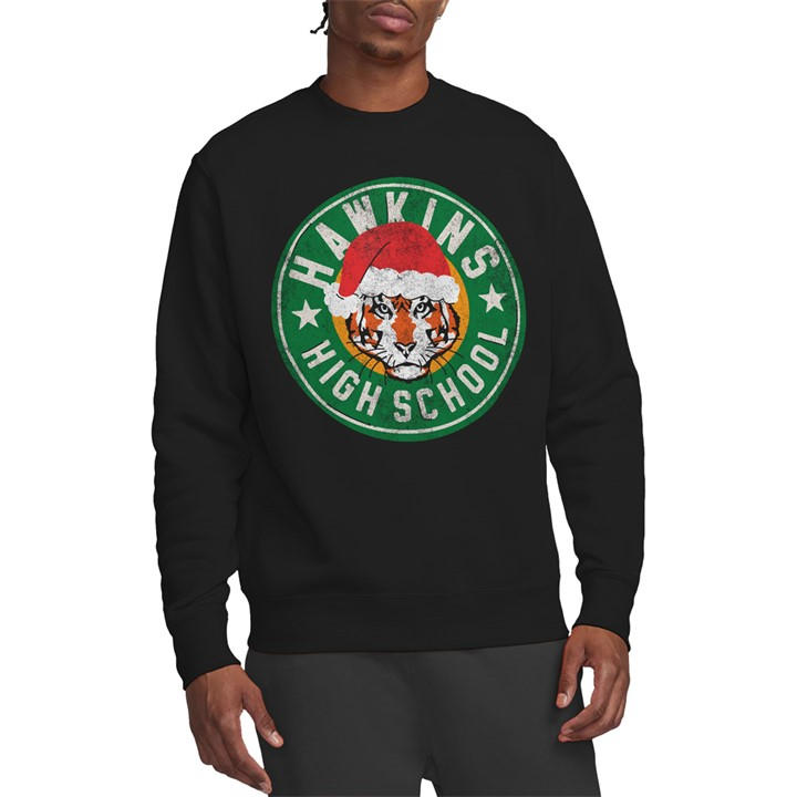 Stranger Things Men's Black Hawkins High School Christmas Logo in Size 2XL, Sports Direct
