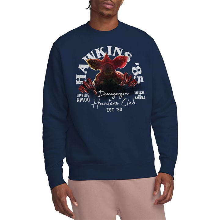 Stranger Things Men's Blue Hawkins 85 Demogorgon Hunters Swe in Size XL, Sports Direct
