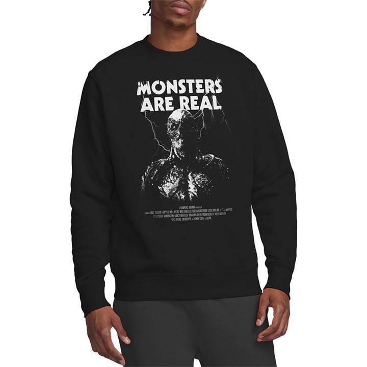 Stranger Things Men' Black Vecna Monsters Are Real Sweatshirt in Size S, Sports Direct