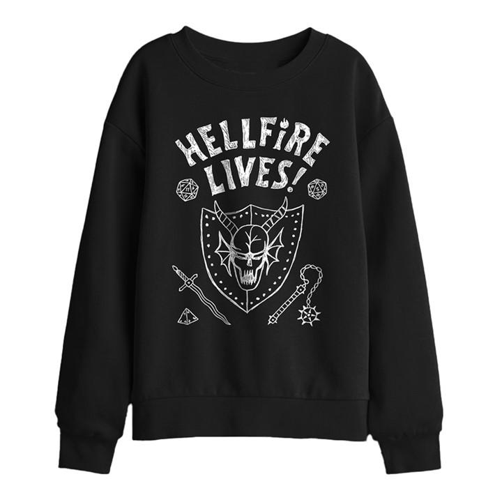 Stranger Things Boys Black Hellfire Graduation Invert Kids Sw in Size 9-11 Years, Sports Direct
