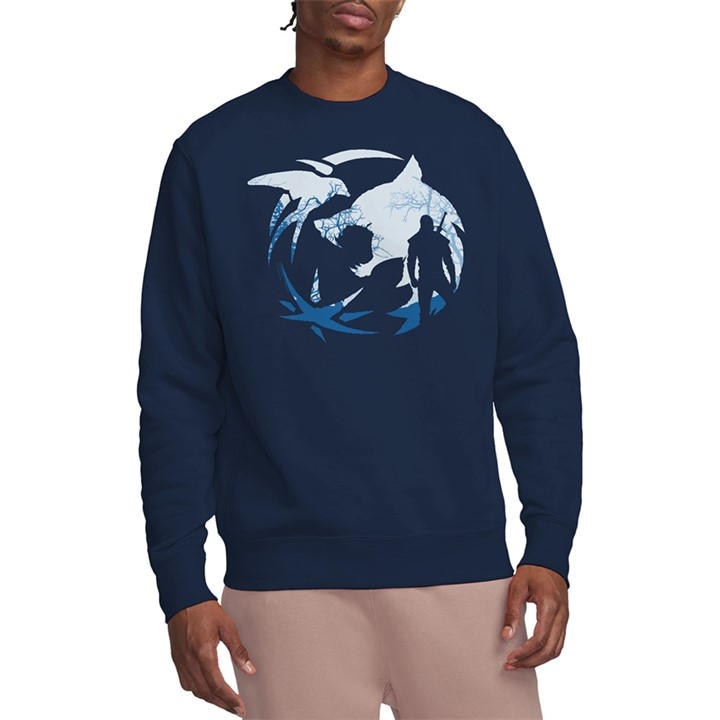 The Witcher Men's Blue - Logo Silhouette Sweatshirt Navy in Size L, Sports Direct