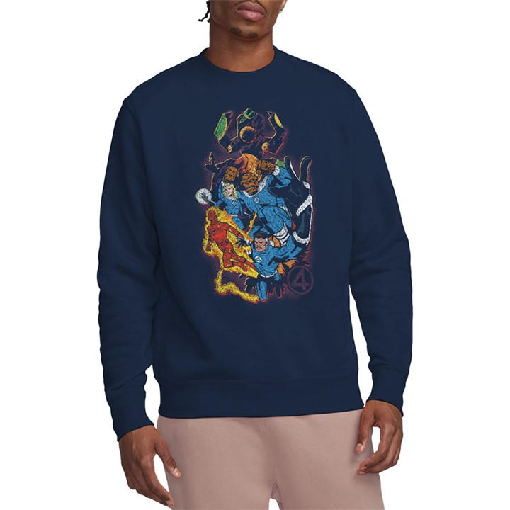 Marvel Men's Blue Fantastic Four Cosmic Heroes & Villains Sweatshirt in Size L, Sports Direct