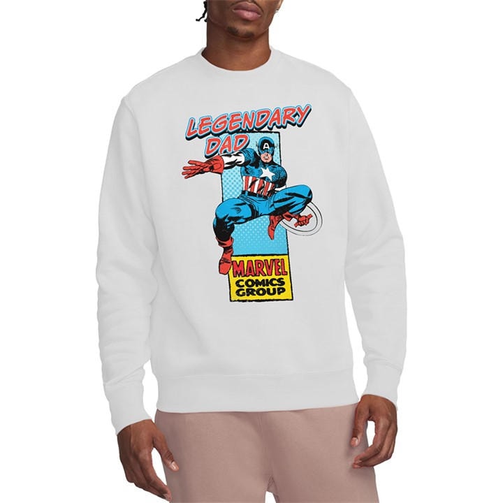 Marvel Men's White Comics Presents Corner Box Fathers Day Leg in Size L, Sports Direct
