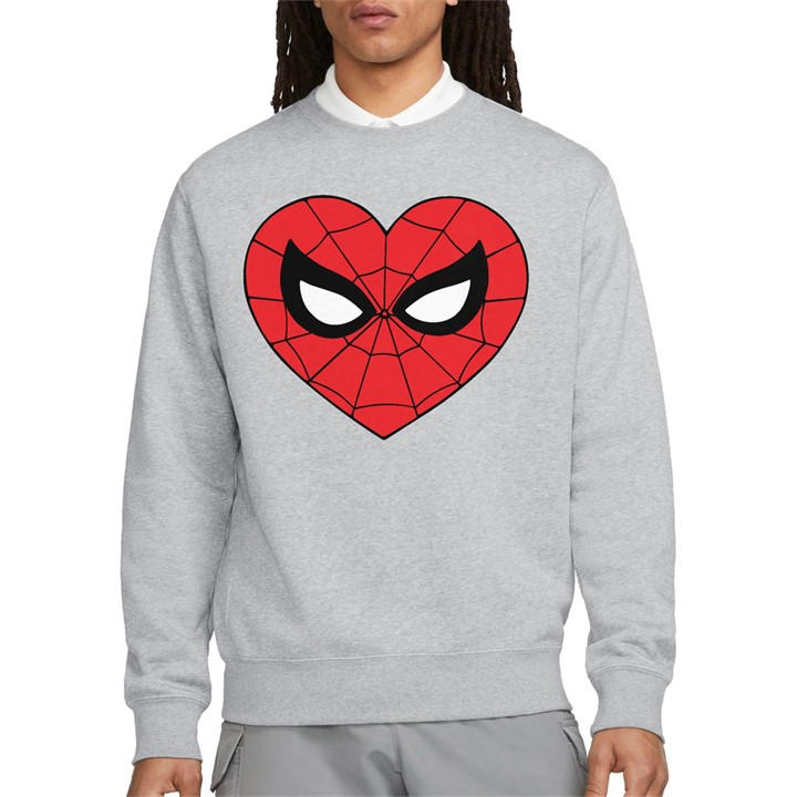 Marvel Men' Grey Spiderman Classic Heart Sweatshirt Athletic Heath in Size S, Sports Direct