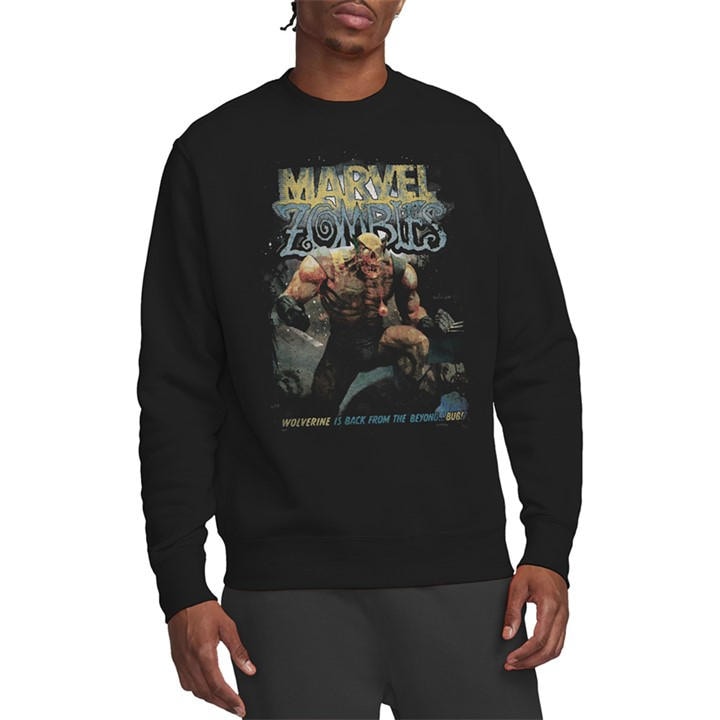 Marvel Men's Black Zombies Undead Wolverine Cover Sweatshirt in Size L, Sports Direct