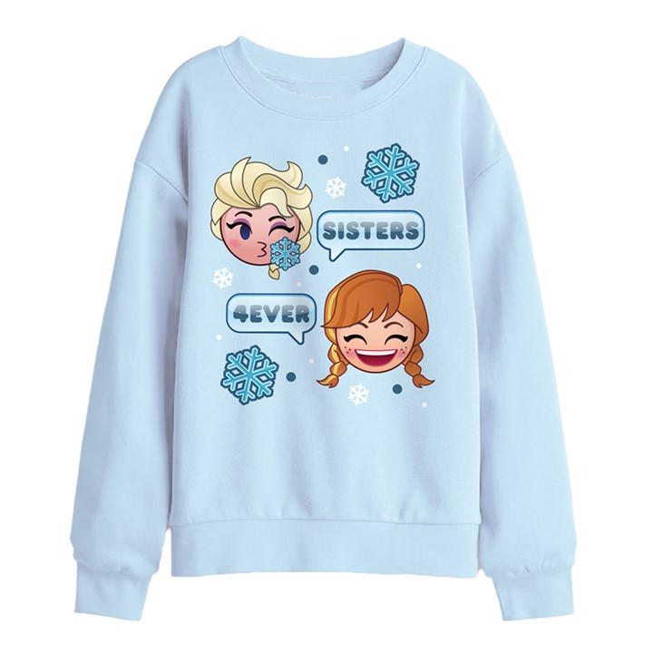 Disney Boys Blue Elsa And Anna Emoji Kids Sweatshirt Light, Sports Direct
