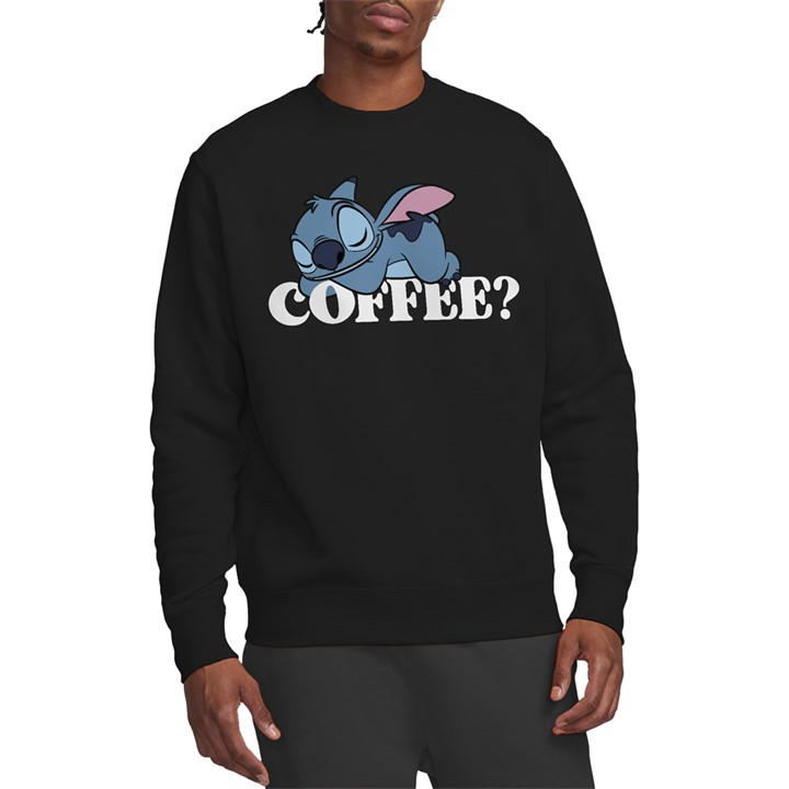 Disney Men's Black Lilo And Stitch Coffee?  Crew Sweatshirt Bl in Size XL, Sports Direct