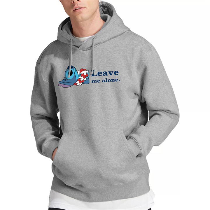 Disney Men's Grey Lilo & Stitch Leave Me Alone Hoodie Light in Size 2XL, Sports Direct