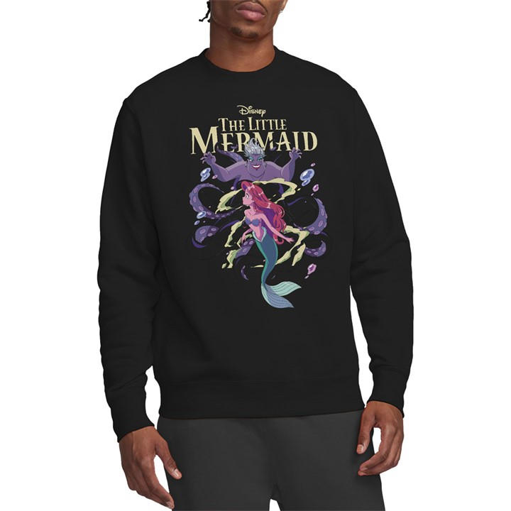 Disney Men's Black Little Mermaid Ariel And Ursula Anime Sweatshirt in Size L, Sports Direct