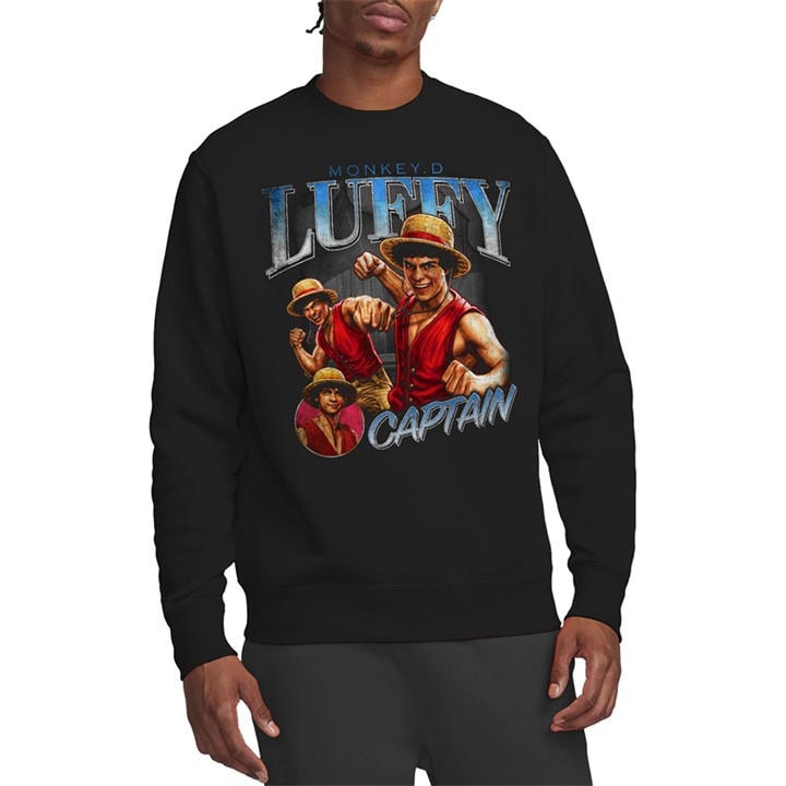 One Piece Men's Black Luffy Homage Sweatshirt in Size 2XL, Sports Direct