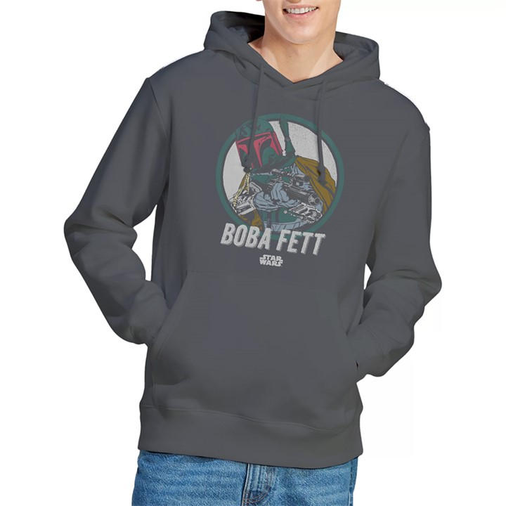Star Wars Men's Grey Retro Boba Hoodie in Size 2XL, Sports Direct