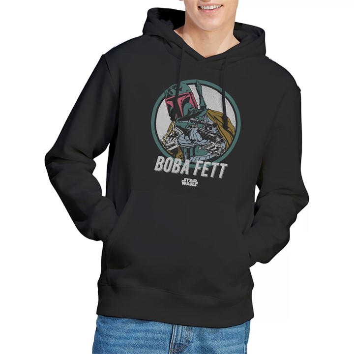 Star Wars Men's Black Retro Boba Hoodie in Size 2XL, Sports Direct