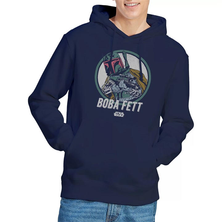 Star Wars Men's Blue Retro Boba Hoodie in Size 2XL, Sports Direct