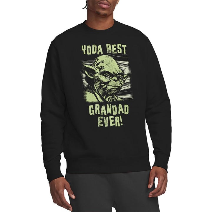 galaxy  Men's  Yoda Best Grandad Comic Sweatshirt, Football by Star Wars in Size L, Sports Direct