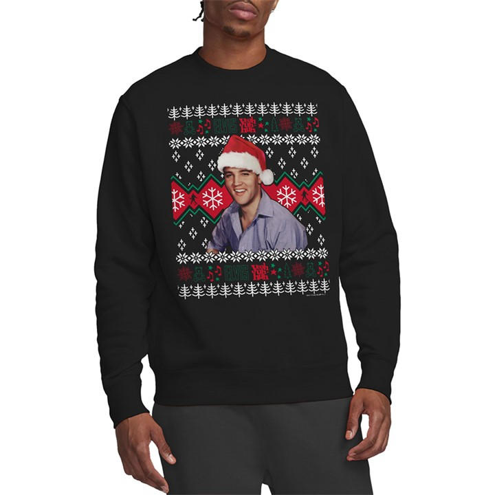 Elvis Presley Men's Black Elvis Ugly Christmas Sweater Sweatshirt in Size 2XL, Sports Direct