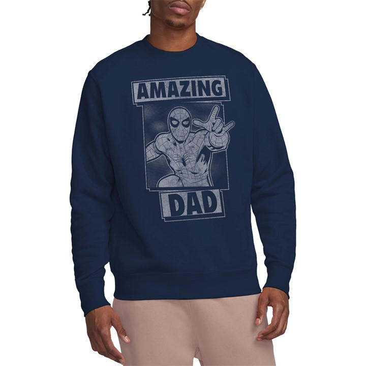 Spiderman Men' Blue Fathers Day Amazing Dad Mono Sweatshirt in Size S, Sports Direct