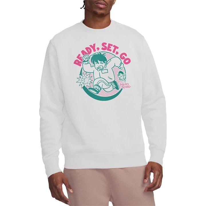 Squid Game Men's White - Season Three Ready Set Go Sweatshirt in Size XL, Sports Direct