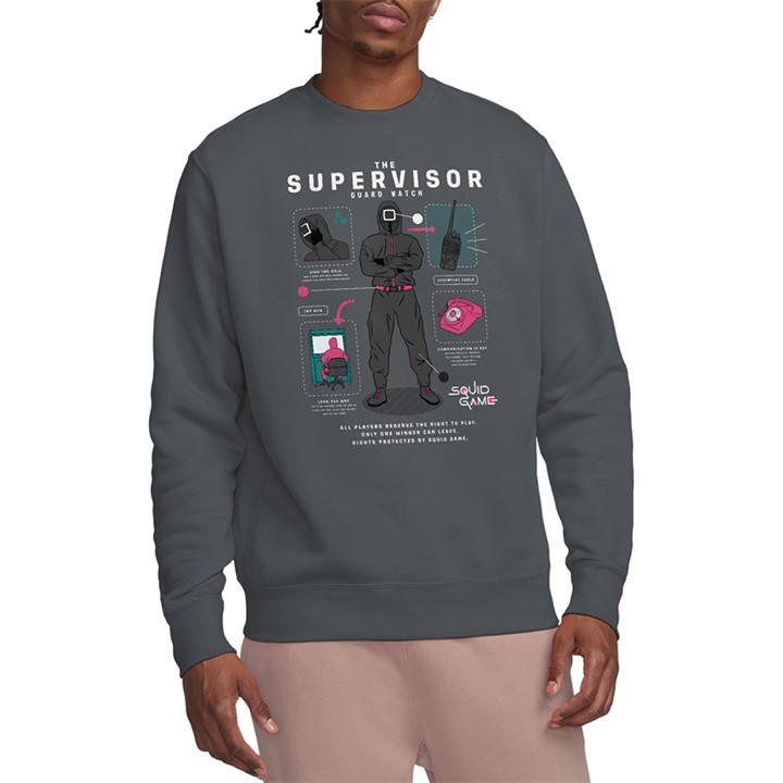 Squid Game Men' Grey - Season Three The Supervisor Sweatshir in Size S, Sports Direct