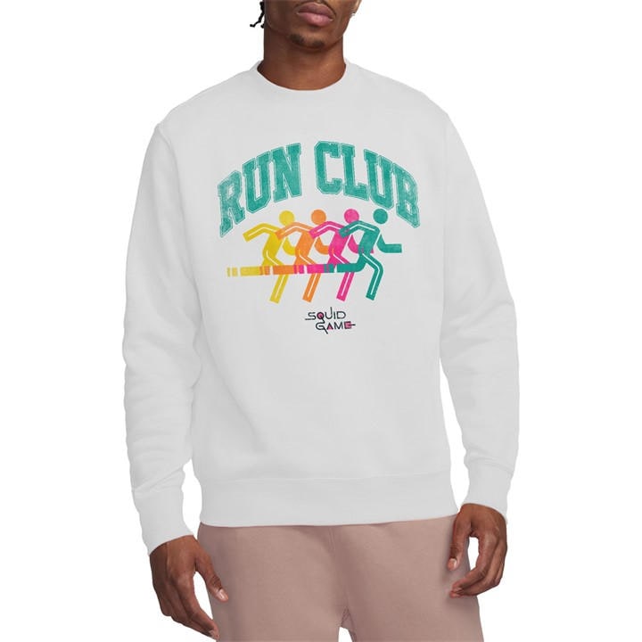 Squid Game Men's White Run Club Silhouette Sweatshirt in Size M, Sports Direct