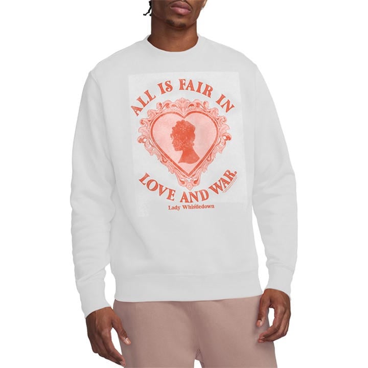Bridgerton Men's White Love And War Lady Whistledown Sweatshir in Size M, Sports Direct
