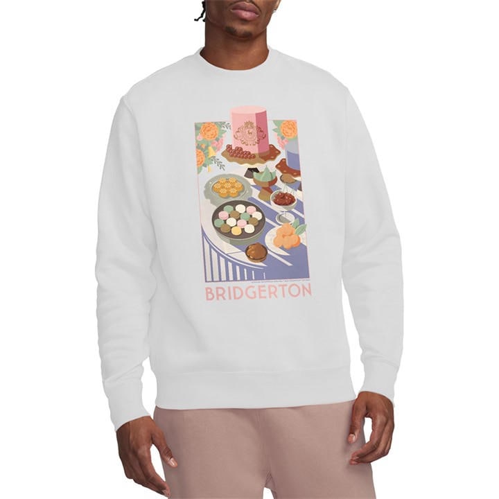 Bridgerton Men's White Treats Sweatshirt in Size L, Sports Direct