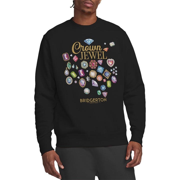 Bridgerton Men' Black Crown Jewel Sweatshirt in Size S, Sports Direct