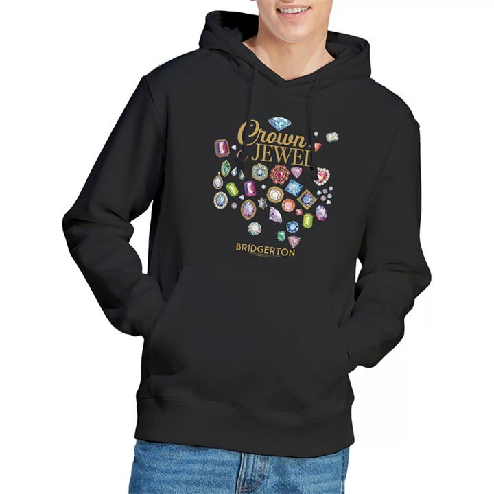 Bridgerton Men's Black Crown Jewel Hoodie in Size XL, Sports Direct
