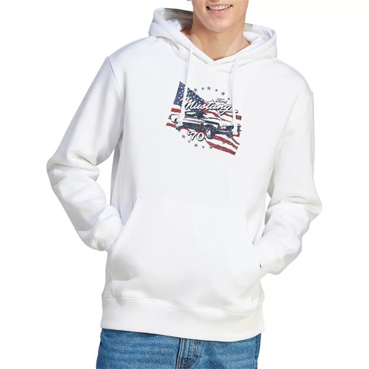 Ford Men's White Mustang 70 Mustang Hoodie in Size XL, Sports Direct