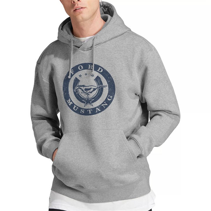 Ford Men's Grey Lucky Mustang Hoodie Athletic Heather in Size 2XL, Sports Direct
