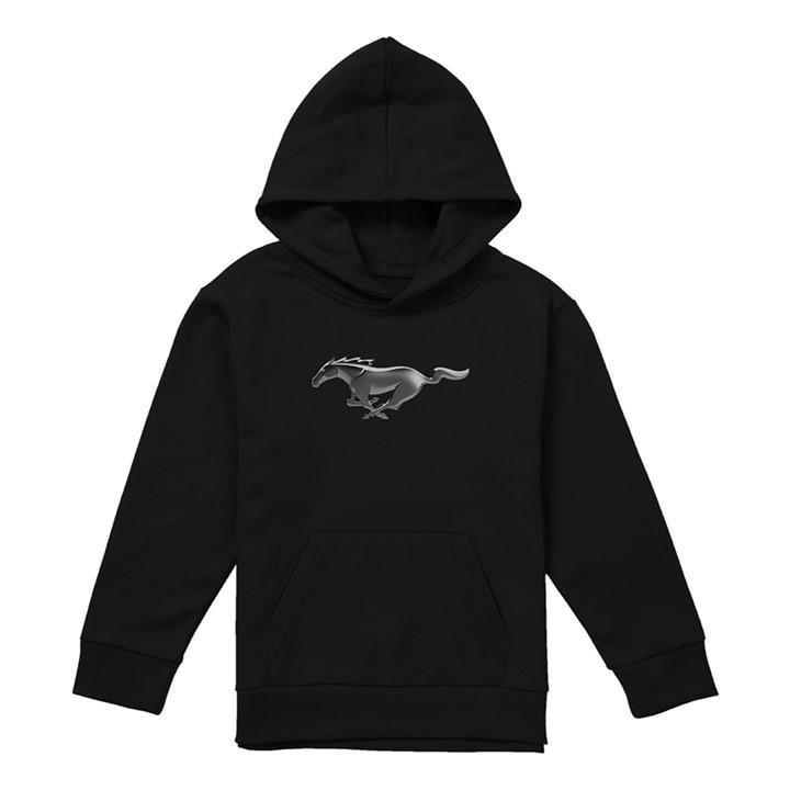 Ford Boys Black Mustang Modern Mustang Youth Pull-Over Hoodie, Sports Direct