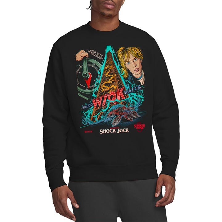 Stranger Things Men's Black Butcher Billy S5 Ch 5 Sweatshirt in Size L, Sports Direct