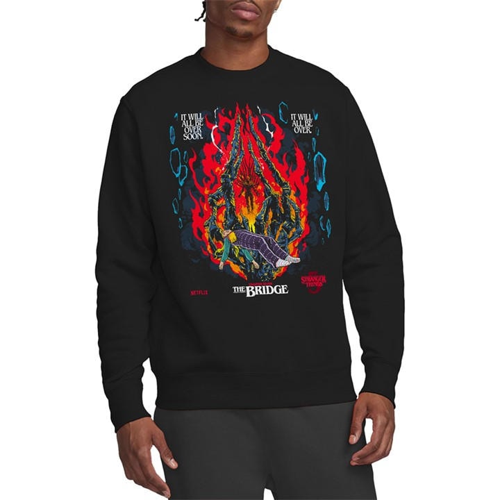Stranger Things Men' Black Butcher Billy S5 Ch 7 Sweatshirt in Size S, Sports Direct