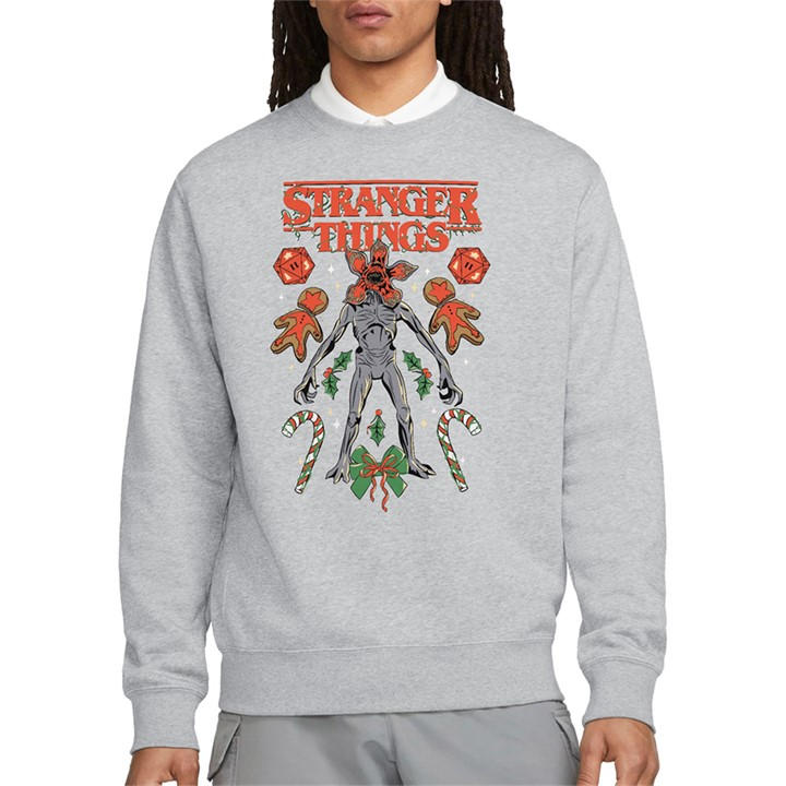 Stranger Things Men's Grey Xmas Demogorgon Dice Canes And Coo in Size XL, Sports Direct