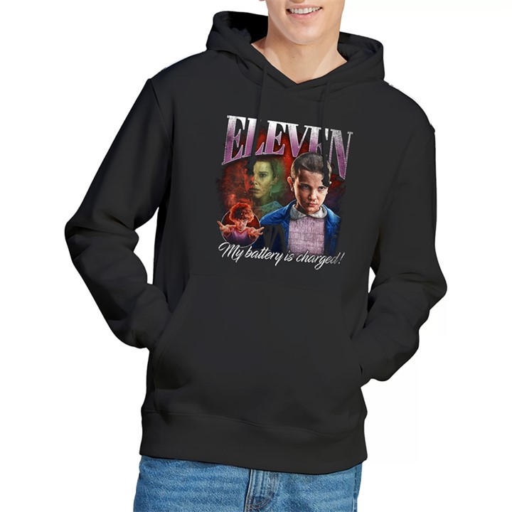 Stranger Things Men's Black Eleven Homage Hoodie in Size M, Sports Direct