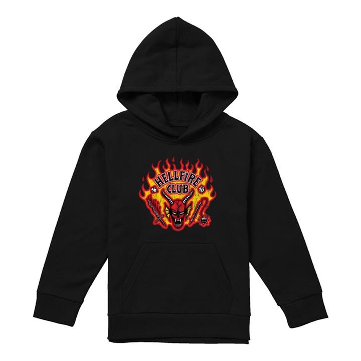Stranger Things Boys Black Hellfire Flames Youth Kids Gir in Size 7 - 8 Years, Sports Direct