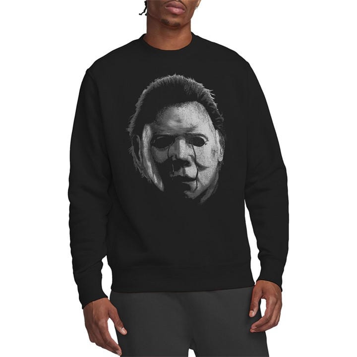 Men's Black Other Halloween 2 Michael Myers The Shape Large Face Swe in Size 2XL, Sports Direct