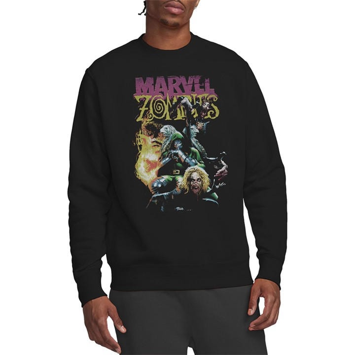 Marvel Men's Black Zombies Doom And The Fantastic Four Cover Sweatshi in Size M, Sports Direct