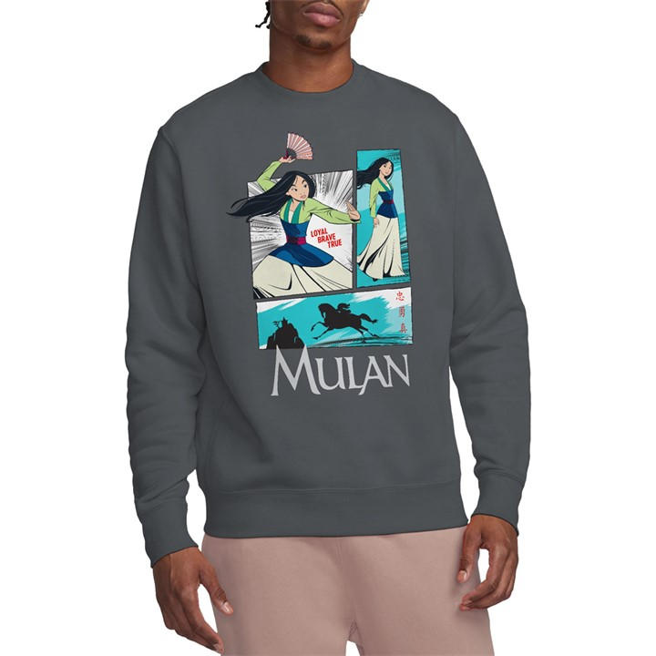 Disney Men's Grey Mulan Action Panels Sweatshirt Charcoal in Size XL, Sports Direct
