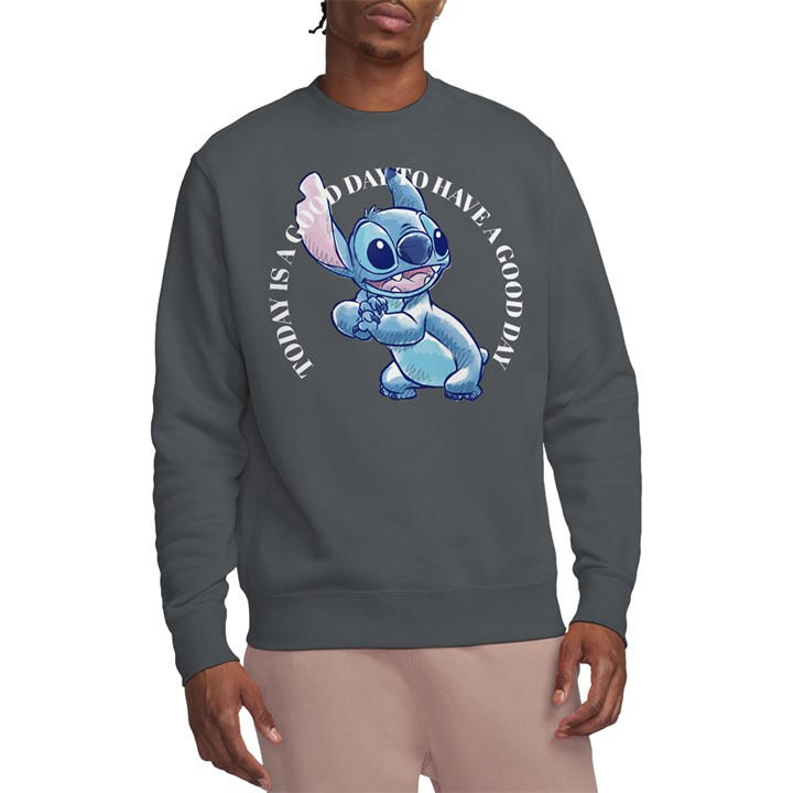 Disney Men's Grey Lilo & Stitch Good Day Sweatshirt Charcoal in Size 2XL, Sports Direct