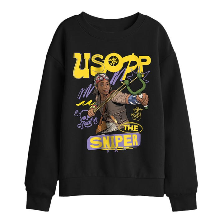 One Piece Boys Black Usopp The Sniper Kids Sweatshirt, Sports Direct