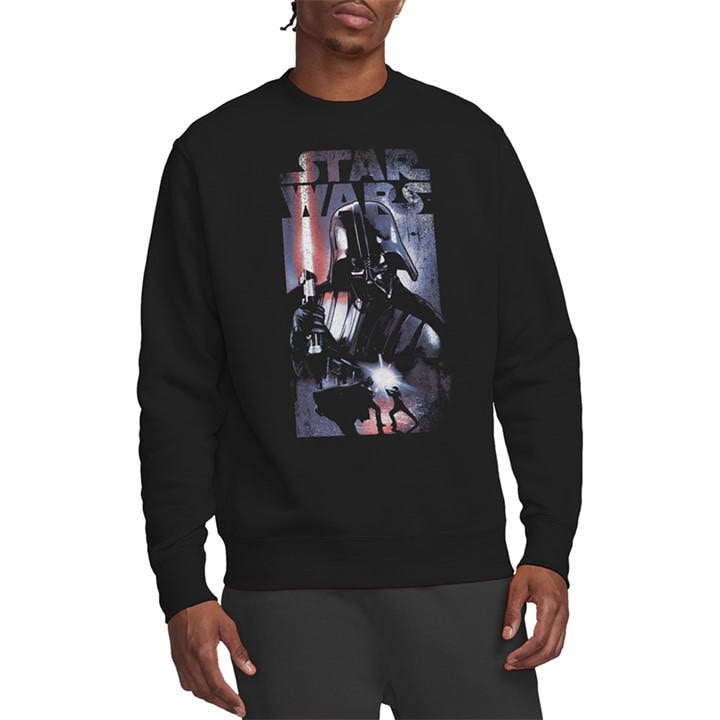 Star Wars Men's Black Lord Darth Vader Portrait Poster Sweatsh in Size L, Sports Direct