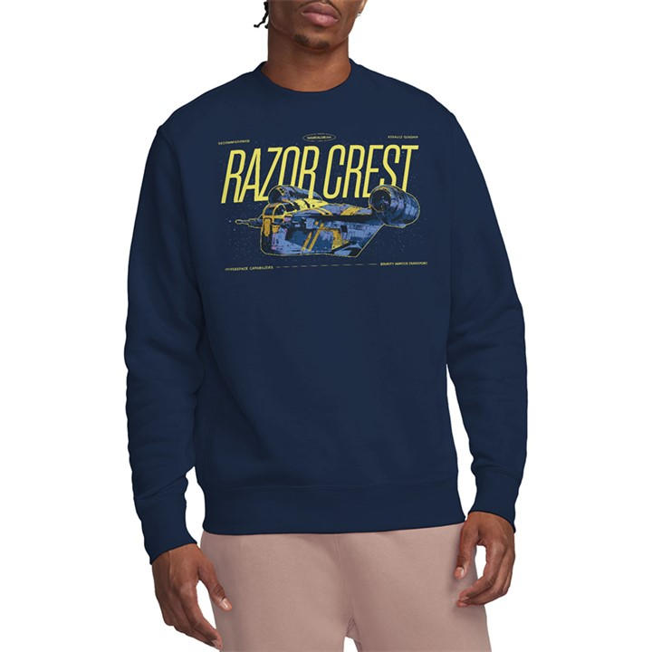 Star Wars Men's Blue The Mandalorian Grogu Razor Crest Gunship Sweatshi in Size L, Sports Direct