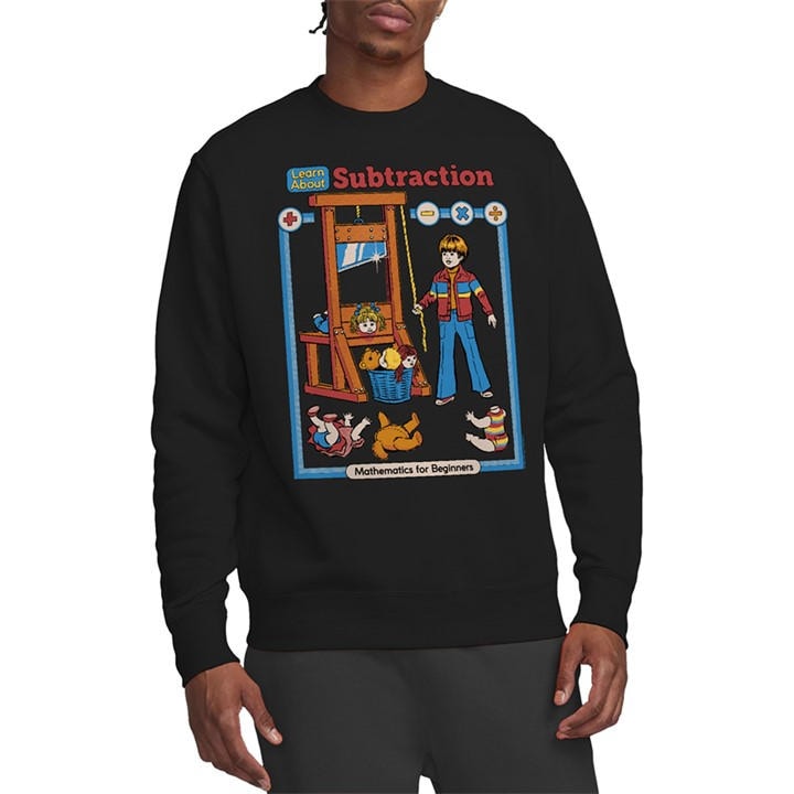Steven Rhodes Men's Black Learn About Subtraction Sweatshirt in Size L, Sports Direct