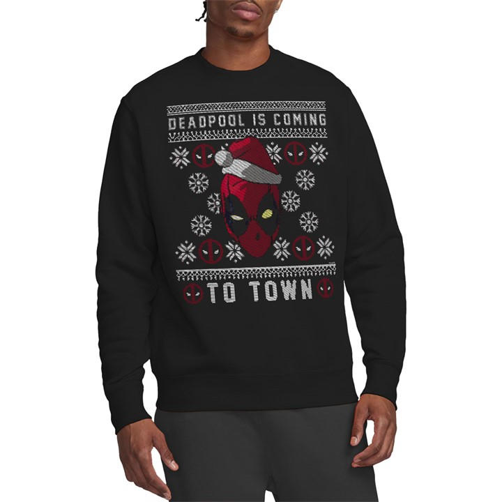 Deadpool Men's Black Coming To Town Christmas Jumper Sweatshir in Size 2XL, Sports Direct