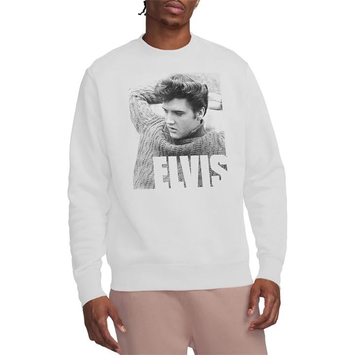 Elvis Presley Men's White Relaxing Sweatshirt in Size 2XL, Sports Direct