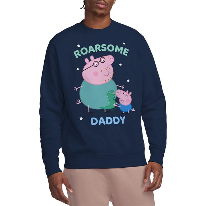 Hasbro Men's Blue Peppa Pig Roarsome Daddy Pig Sweatshirt Navy in Size L, Sports Direct