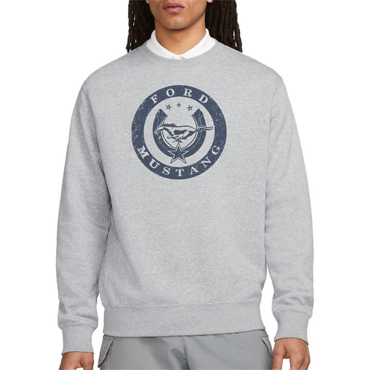 Ford Men' Grey Lucky Mustang Sweatshirt Athletic Heather in Size S, Sports Direct